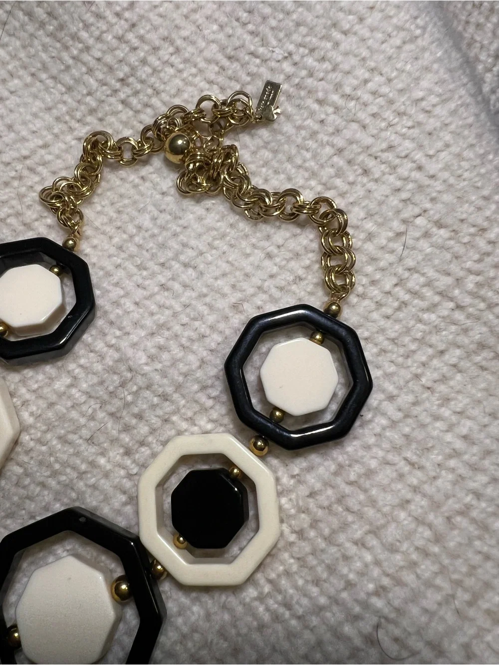 Kate Spade resin black and white necklace